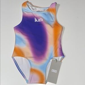 Kith Kids One-Piece Swimsuit in Purple, Orange, Blue